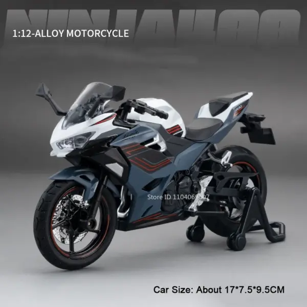 1:12 Scale Nijia Z1000 400 Motorcycle Toy Model Alloy Diecast - Image 7