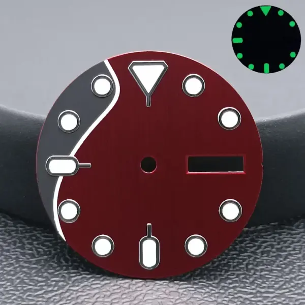 28.5mm Green/Black Dual Calendar Watch Dial for NH36 - Image 6