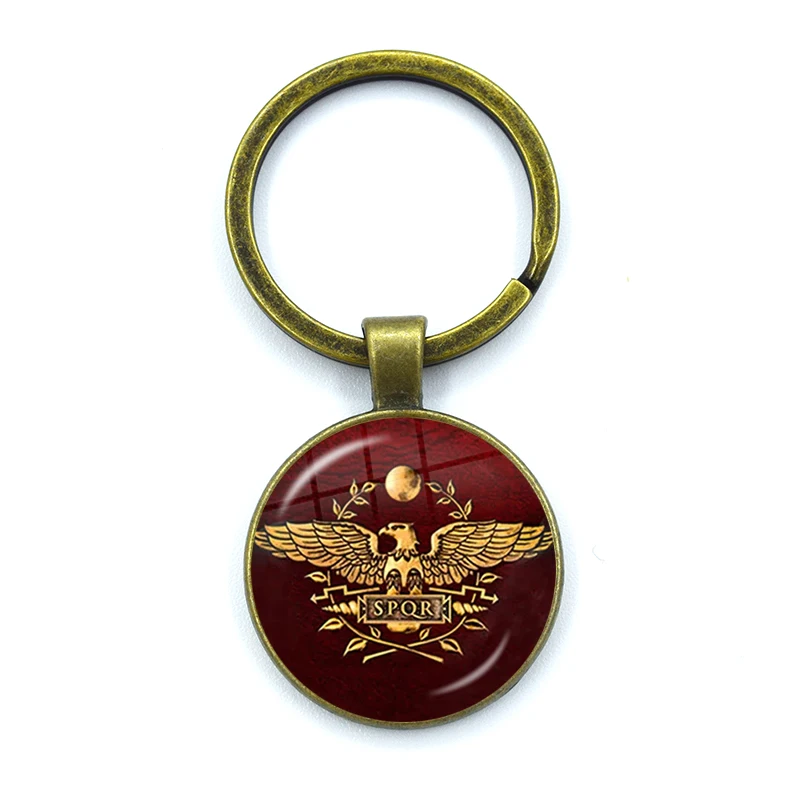 Retro SPQR Roman Legion Glass Pendant Keychain 7 Retro SPQR Roman Legion Glass Pendant Keychain - Image 7