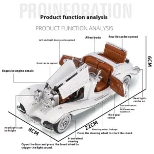 Retro Mercedes Benz 1:24 Diecast Model 20 S882a8bfca0764ec89b275fe56267d6875