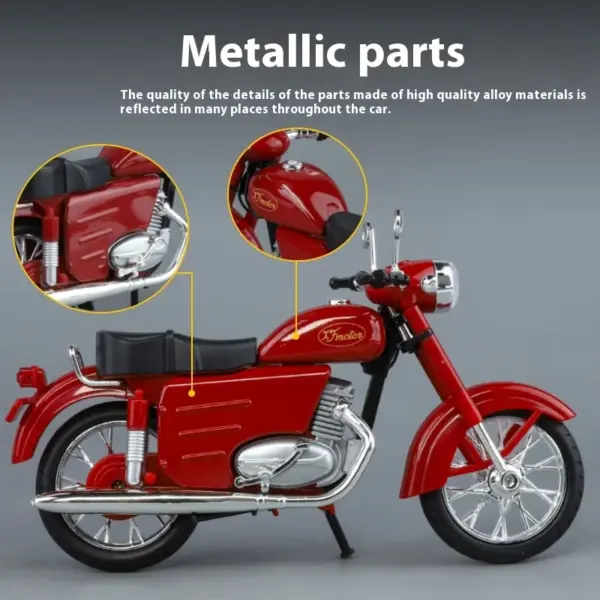 1:10 Czechoslovakia Jawa250 Diecast Motorcycle Model - Image 3