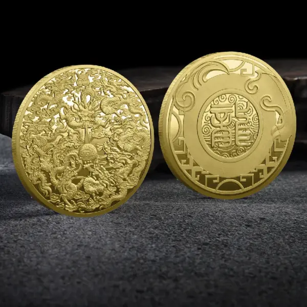 2024 Chinese Dragon Lucky Coin Gold Plated Collectible - Image 8