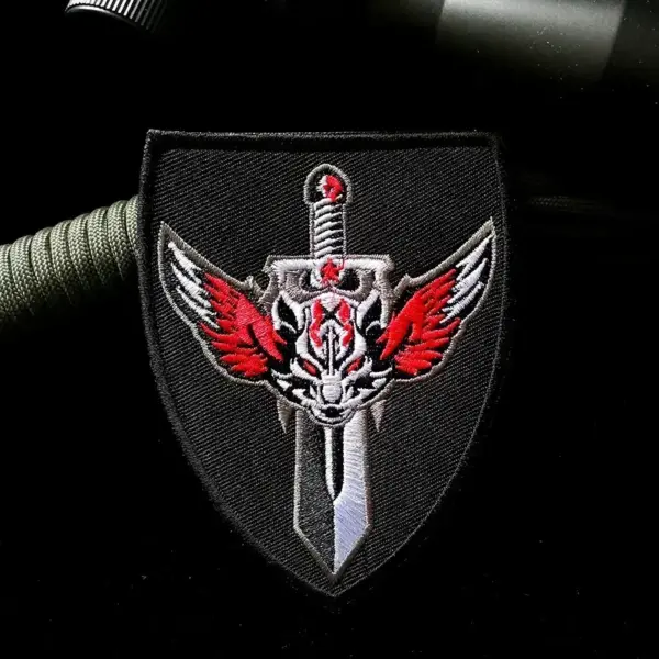 Wolf Warrior Sword Logo Hook & Loop Patch for Clothing - Image 3