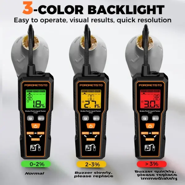 Digital Brake Fluid Tester DOT3/DOT4/DOT5.1 with LCD - Image 3