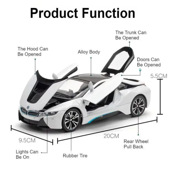 1:22 Scale GTR Modified I8 Sports Car Model - Image 3
