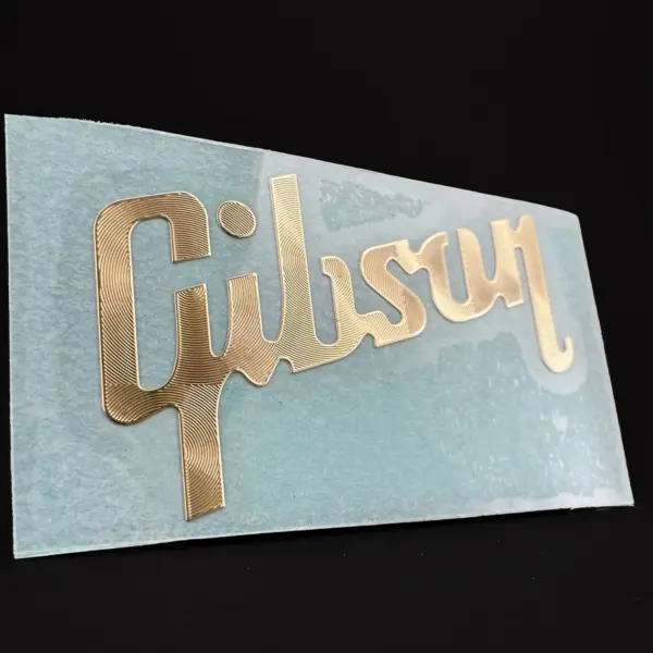 Custom Gold Metal Guitar Logo Decal for Gib Guitars - Image 2