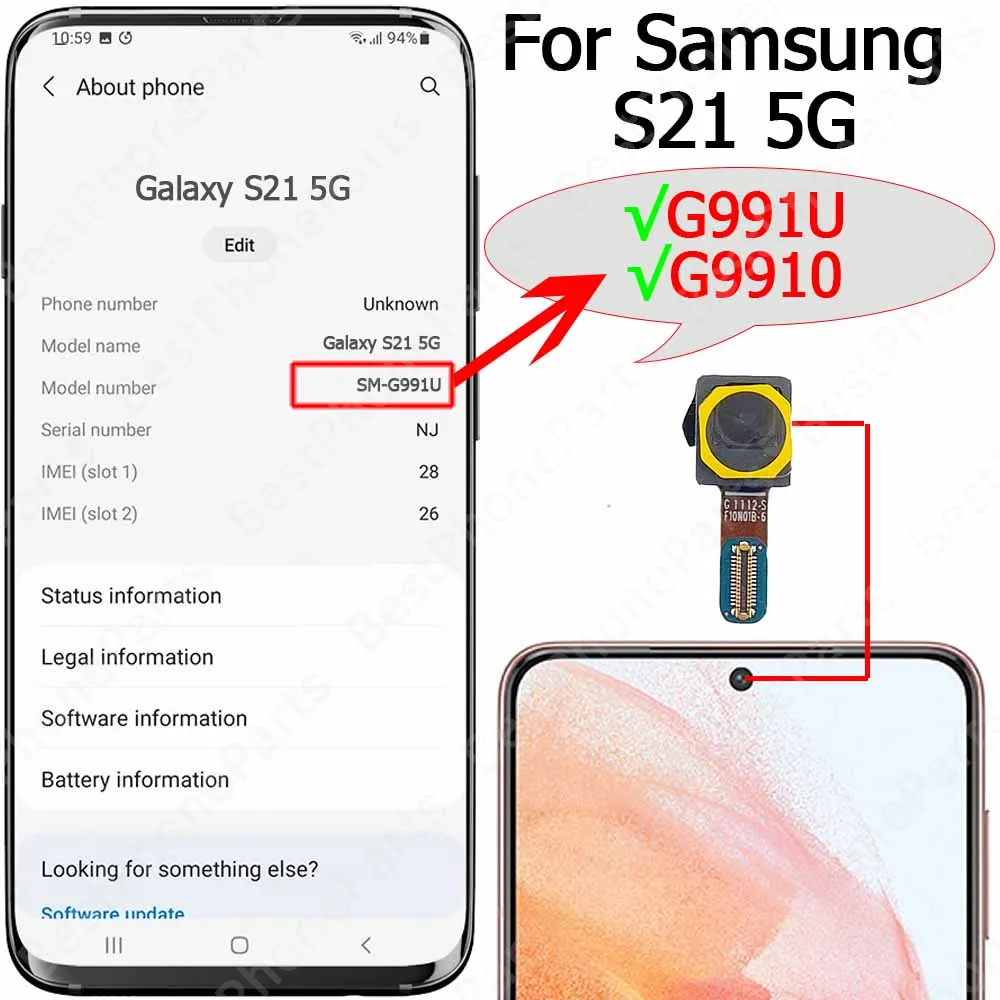 Original Front Camera Module for Samsung Galaxy S20 Series 6 Original Front Camera Module for Samsung Galaxy S20 Series - Image 6