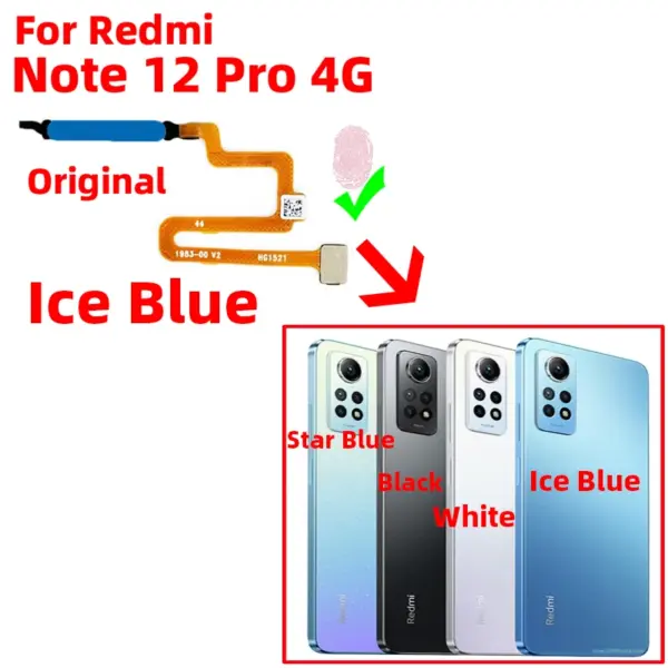 Original Fingerprint Sensor Replacement for Xiaomi Redmi Note 12 Pro 4G - Image 3