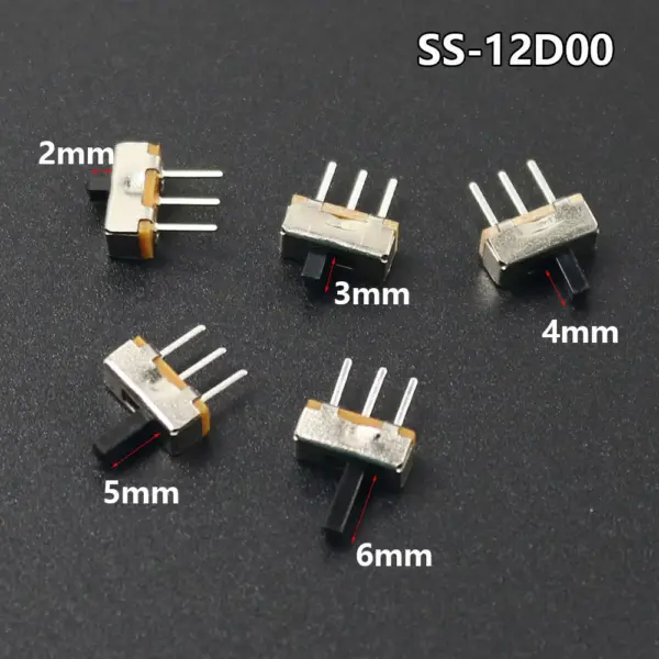 Mini Sliding Toggle Switch SS-12D00 3Pin 1P2T Pack of 10-100 - Image 2