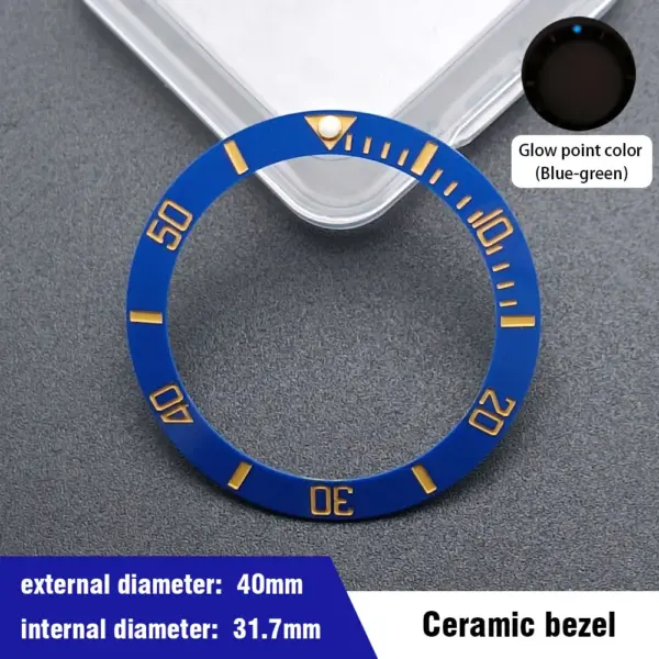 40mm Blue-Green Ceramic Aluminum Bezel Insert for Dive Watch - Image 13