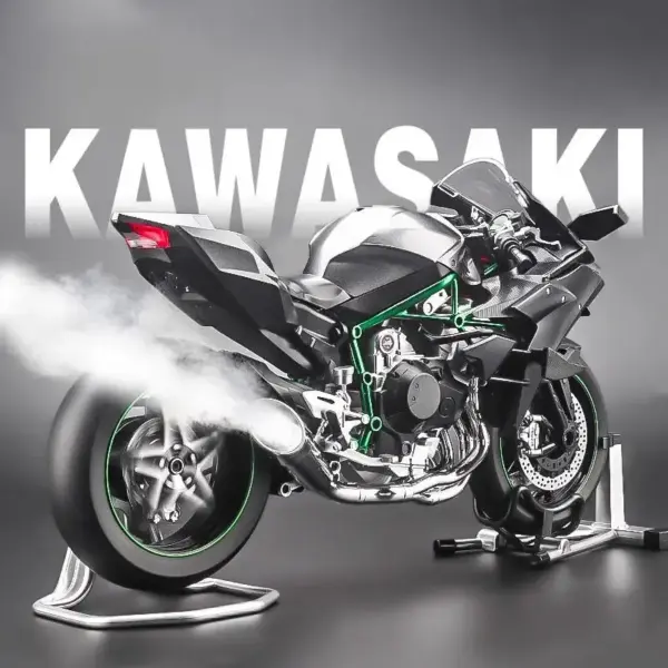 1:6 Kawasaki Ninja H2R Diecast Motorcycle Model - Image 5