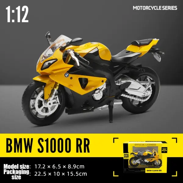 1:12 BMW S1000 RR Gulf Oil Diecast Model - Image 8