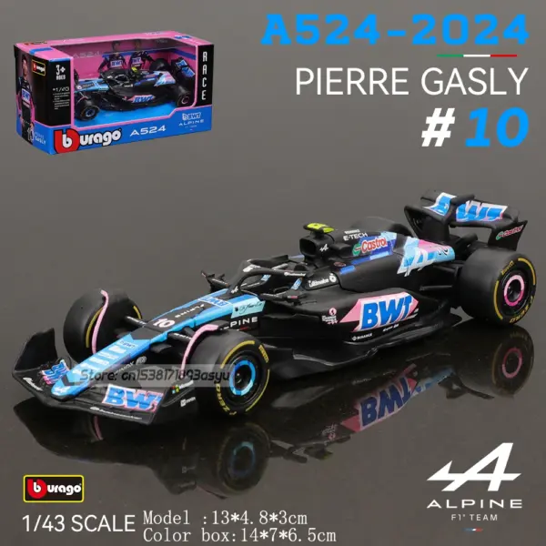 Bburago 1:43 Alpine F1 Pierre Gasly Model - Image 7
