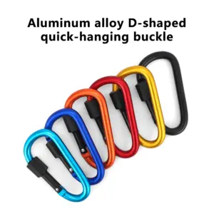 D Shape Carabiner with Locking Clasp