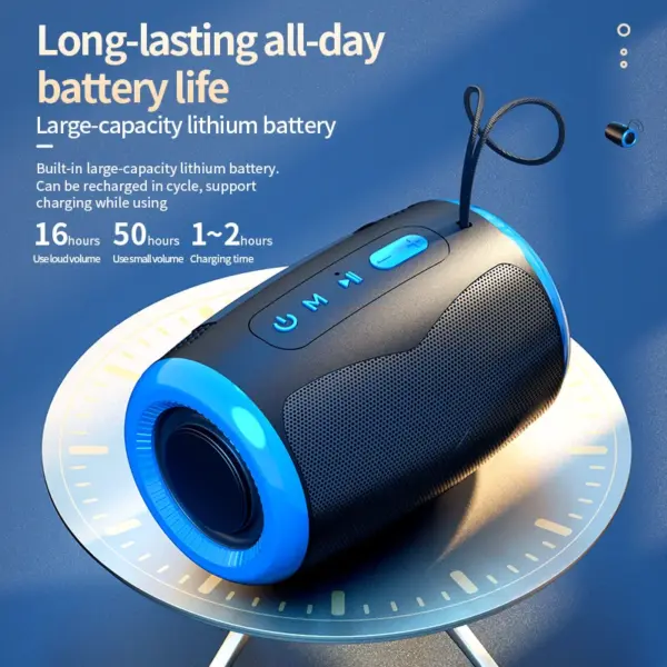 Outdoor Waterproof Portable Bluetooth Speaker with TWS - Image 4