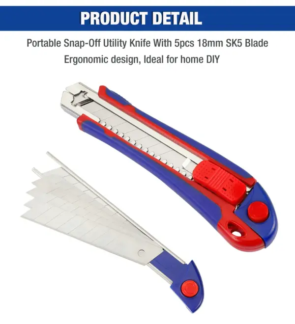 WORKPRO Retractable Utility Knife with 5 Blades - Image 5