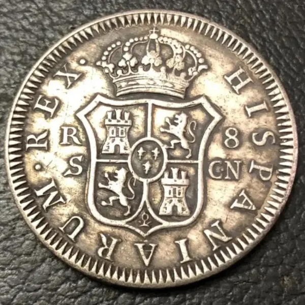 Vintage 1808 Spain 8 Reales Silver Coin Replica - Image 2