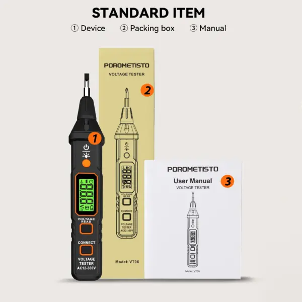 Smart Voltage Tester Pen 12-300V AC with Backlight - Image 7