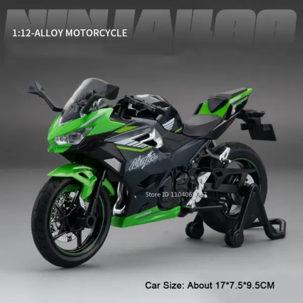 1:12 Scale Nijia Z1000 400 Motorcycle Toy Model Alloy Diecast - Image 8