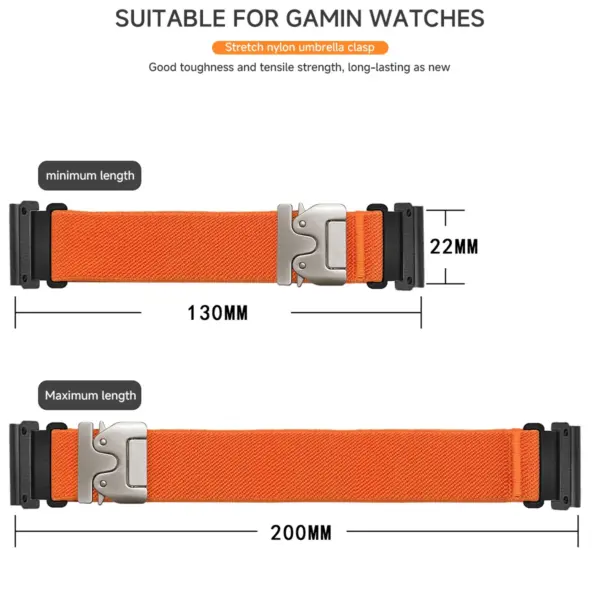 Nylon Quick Fit Strap for Garmin Fenix 7X and More - Image 4