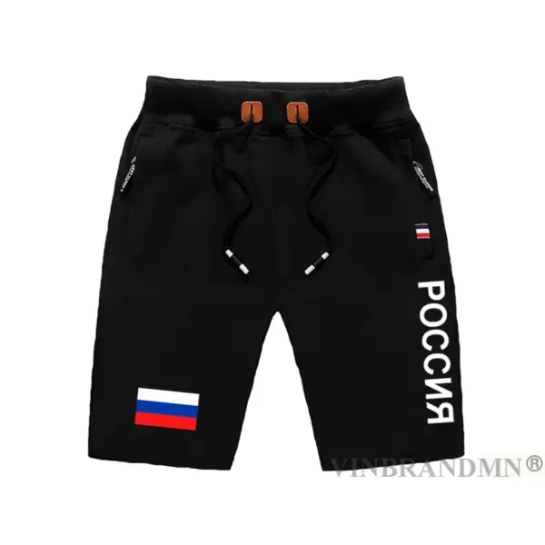 Russian Federation Flag Men's Beach Shorts RU - Image 7