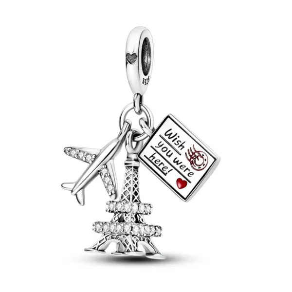 Travel Rome Paris Plane Charm for Jewelry - Image 21