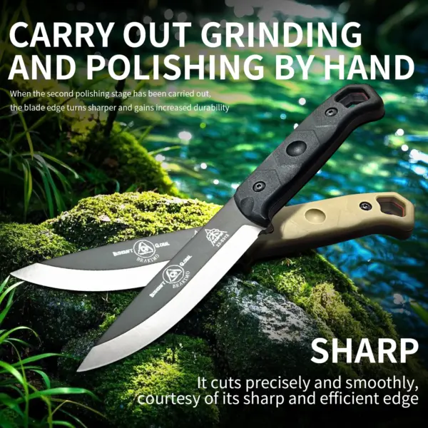 High Carbon Stainless Steel Outdoor Survival Knife - Image 3