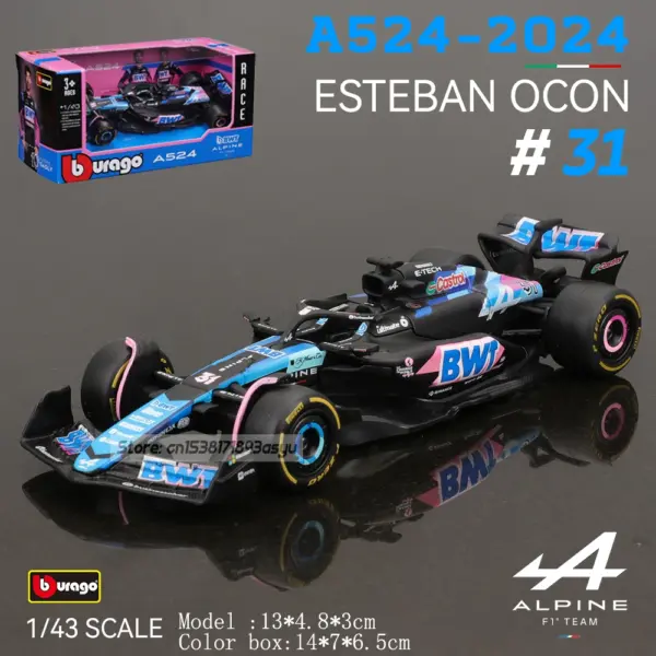 Bburago 1:43 Alpine F1 Pierre Gasly Model - Image 10