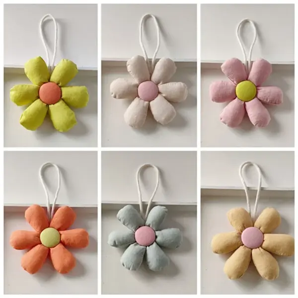 Candy Fabric Flower Keychain for Bags - Image 4