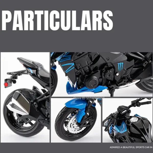 1:12 Scale Nijia Z1000 400 Motorcycle Toy Model Alloy Diecast - Image 4