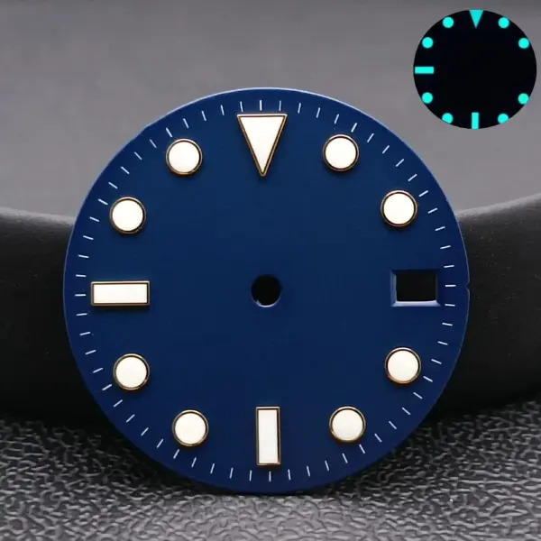 NH34/NH35 Caliber Watch Dial with Blue-Green Luminous Finish - Image 11