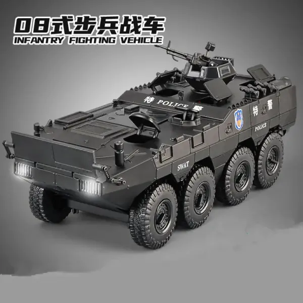 1:24 Alloy Armored Police Truck Model - Image 8
