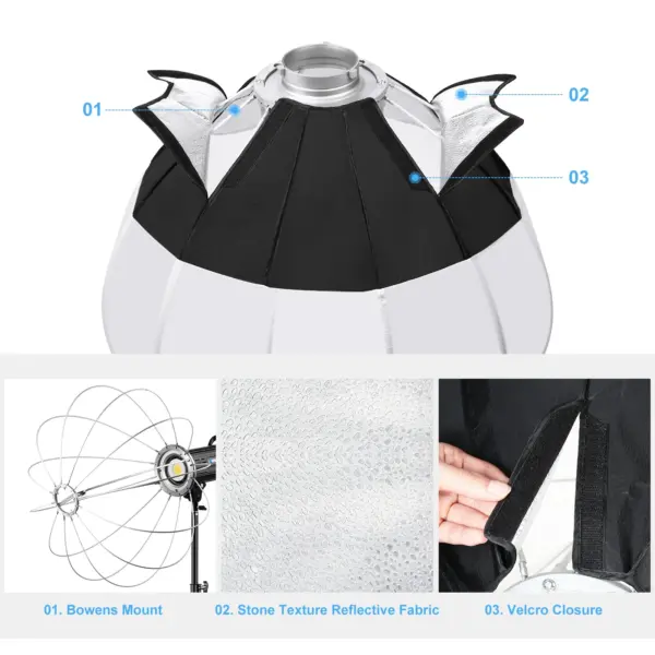 PULUZ 65cm Foldable Sphere Softbox for Photography - Image 4