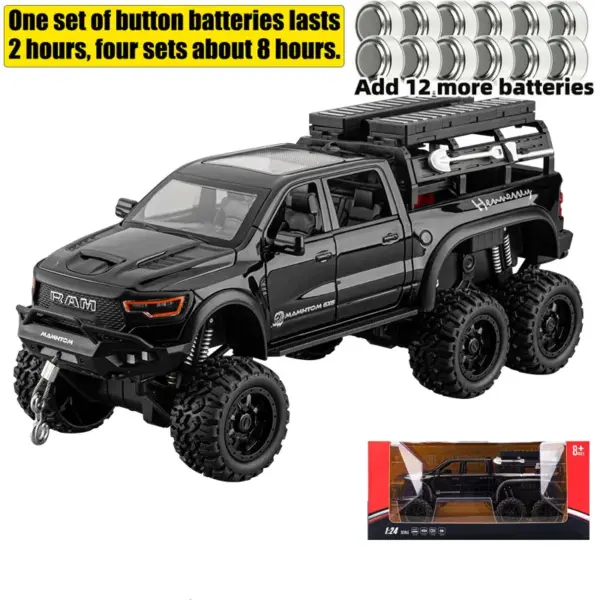 1:24 Dodge Mammoth RAM 1000 TRX 6x6 Diecast Model - Image 9