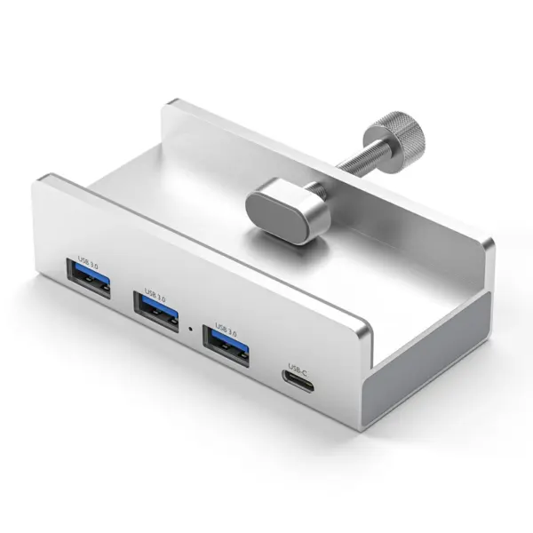 Aluminum USB Type C 3.0 Hub with Clamp Dock - Image 7