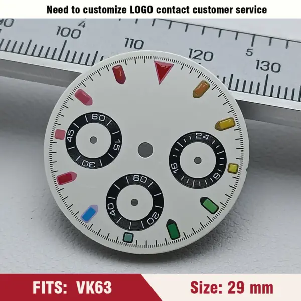 Green Luminous VK63 Watch Dial 29mm for Men - Image 10