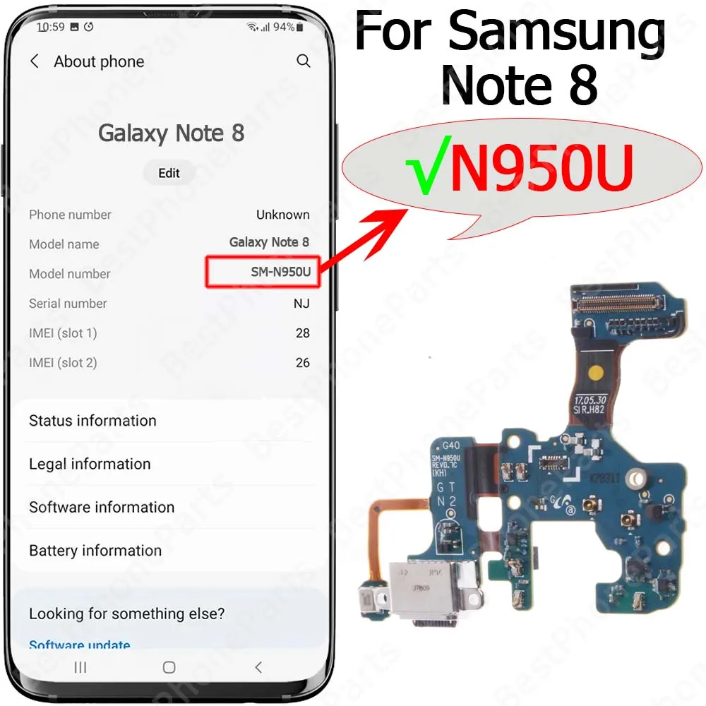 Samsung Galaxy Note 10 Lite USB Charging Port PCB 5 Samsung Galaxy Note 10 Lite USB Charging Port PCB - Image 5