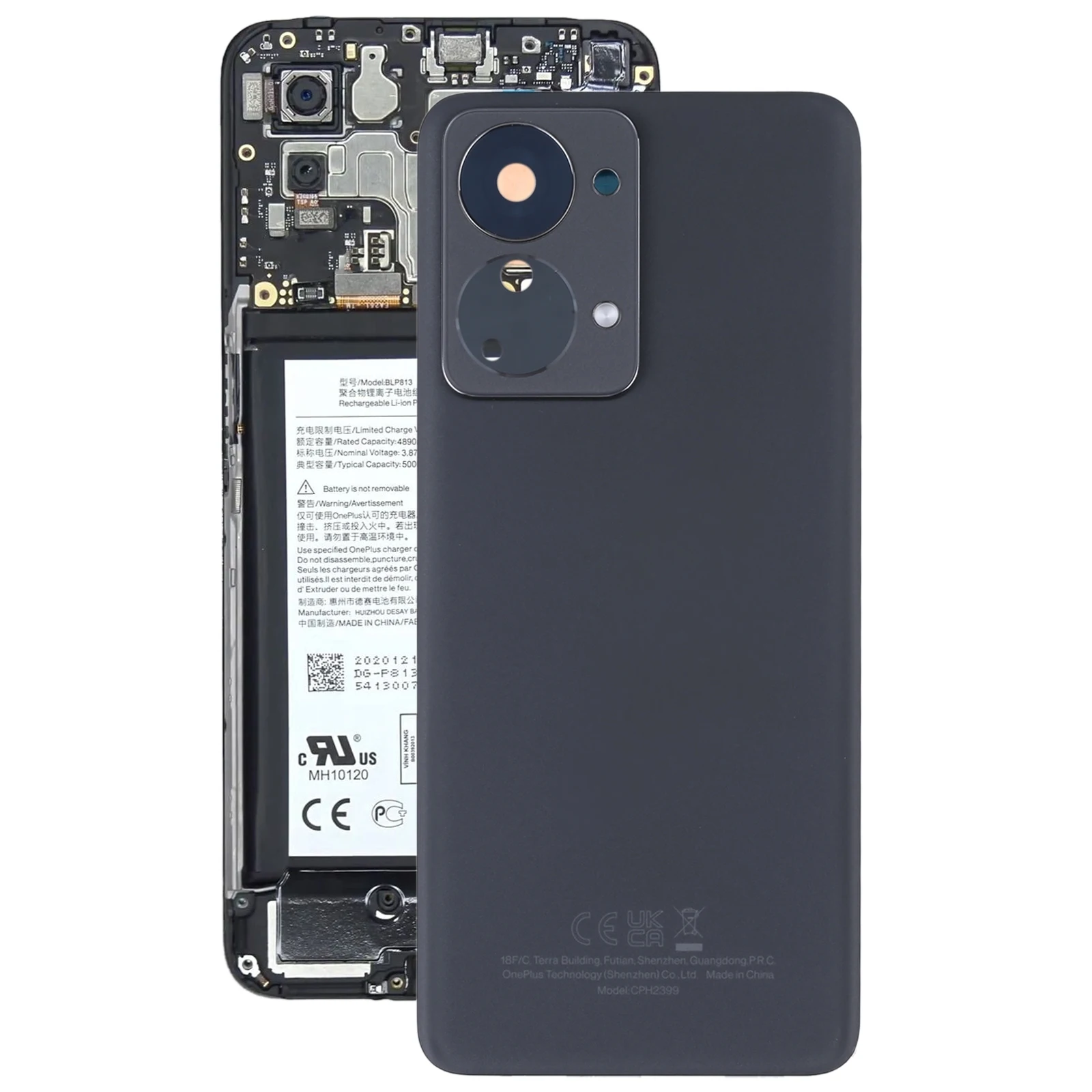 OnePlus Nord 2T Battery Back Cover with Camera Lens 6 OnePlus Nord 2T Battery Back Cover with Camera Lens - Image 6