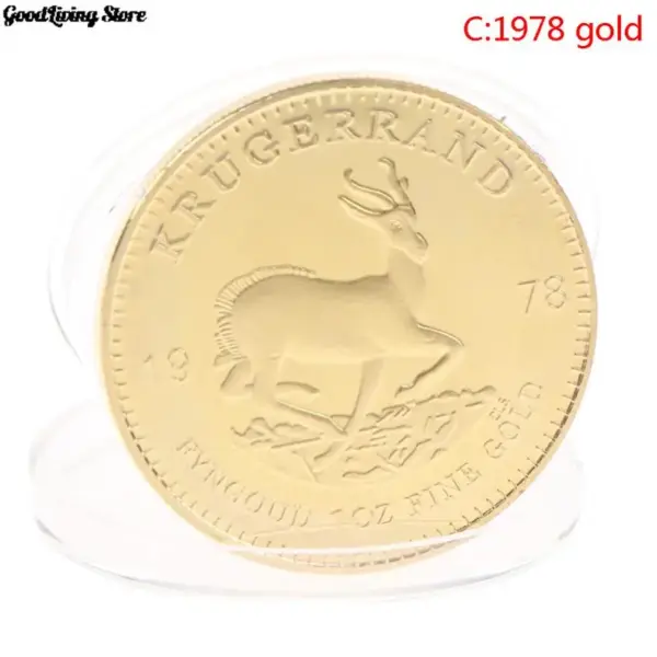 South African Gold Krugerrand Replica Coin 4cm - Image 13