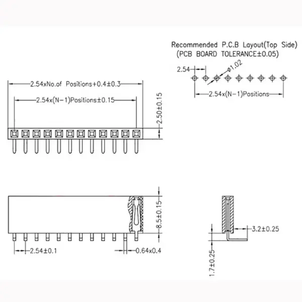 10Pcs 2.54mm Female Header Connectors Set - Image 4