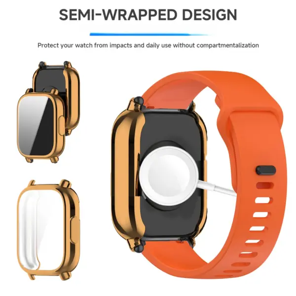 TPU Screen Protector and Silicone Strap for Redmi Watch 5 Lite - Image 2