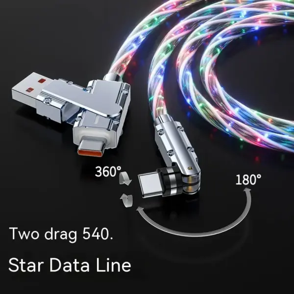 2 in 1 USB-C Charging & Data Cable with LED Light - Image 4