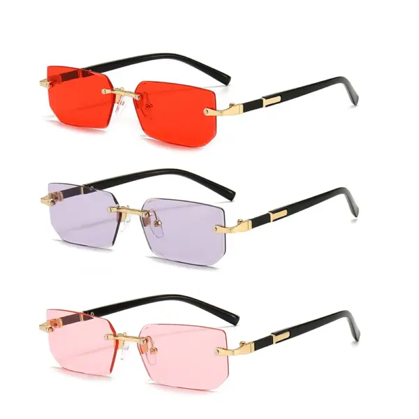 Rimless Rectangle Sunglasses WOMEN Men Summer - Image 15