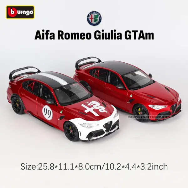 Bburago 1:18 Alfa Romeo Giulia GTAm Collectible - Image 5