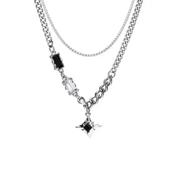 Black Zircon Starlight Pendant Necklace for Women - Image 7