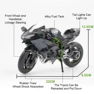 1:9 Kawasaki Ninja H2R Diecast Motorcycle Toy 9 S92d551d9689e487bb387bb5c2c973377m