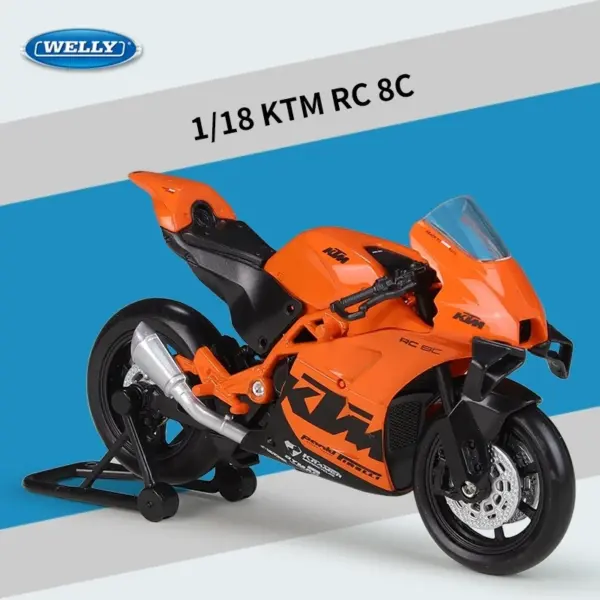 Welly 1:18 KTM RC 8C Diecast Motorcycle Model - Image 5