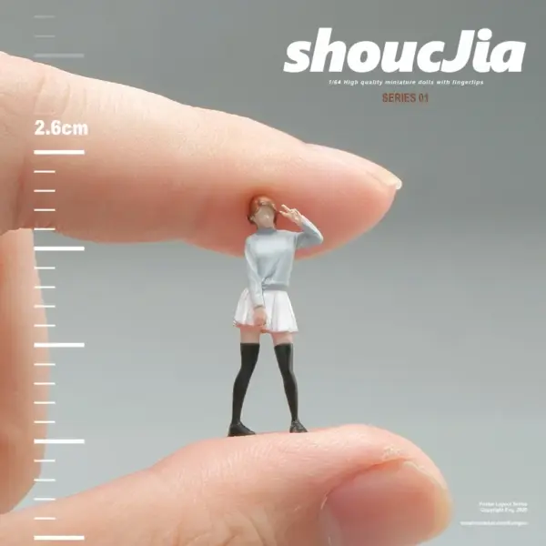 1/64 Diorama Miniature Girl in Uniform Figure - Image 5