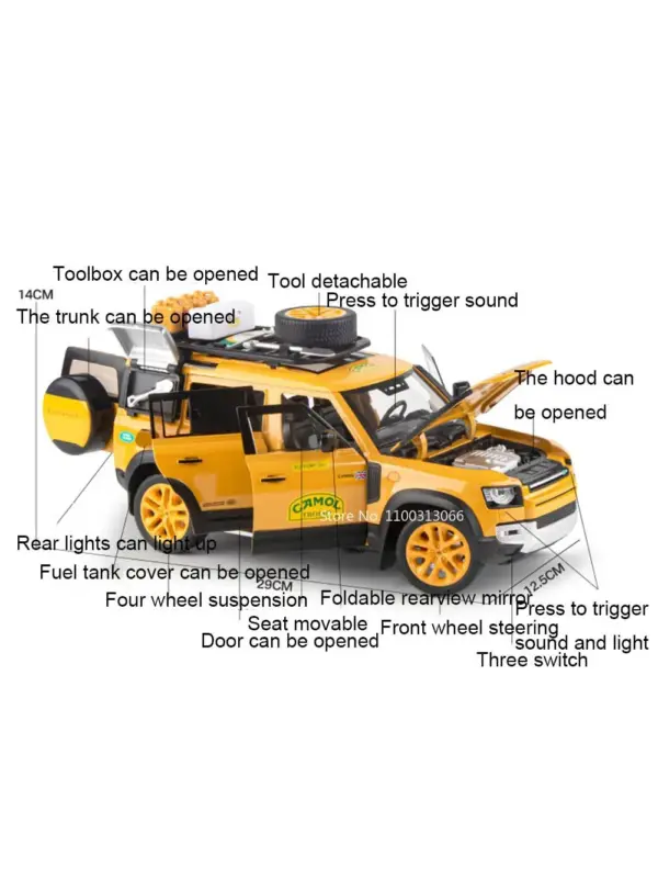 1:18 Range Rover Defender 110 Alloy Diecast Model - Image 3