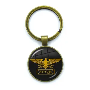 Retro SPQR Roman Legion Glass Pendant Keychain 23 S9416a0e033e1432183f80f3b225e9838v